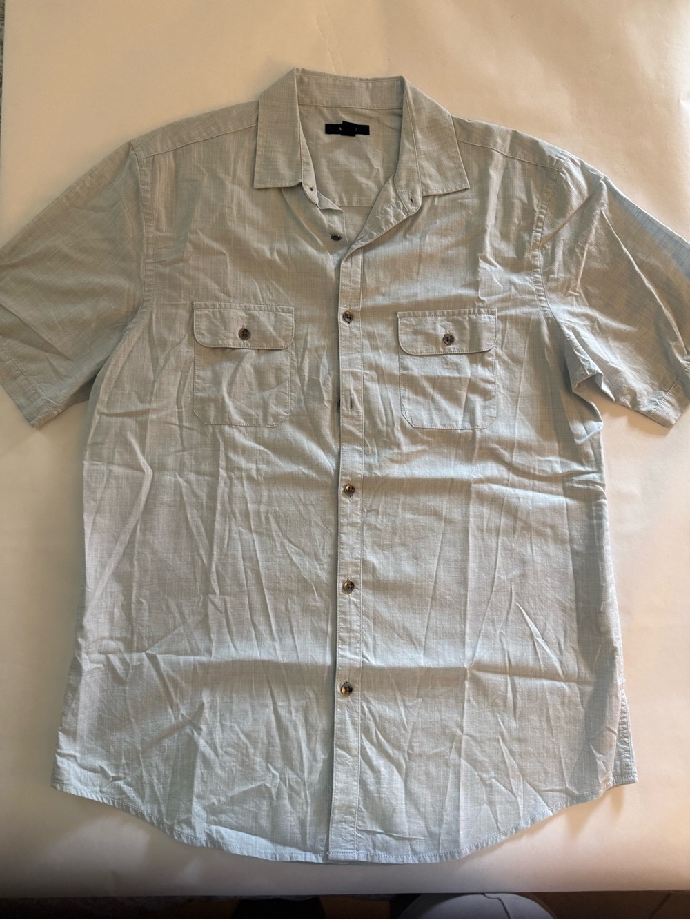 Alfani Men's Short-Sleeve Button-Down Shirt in Pale Blue